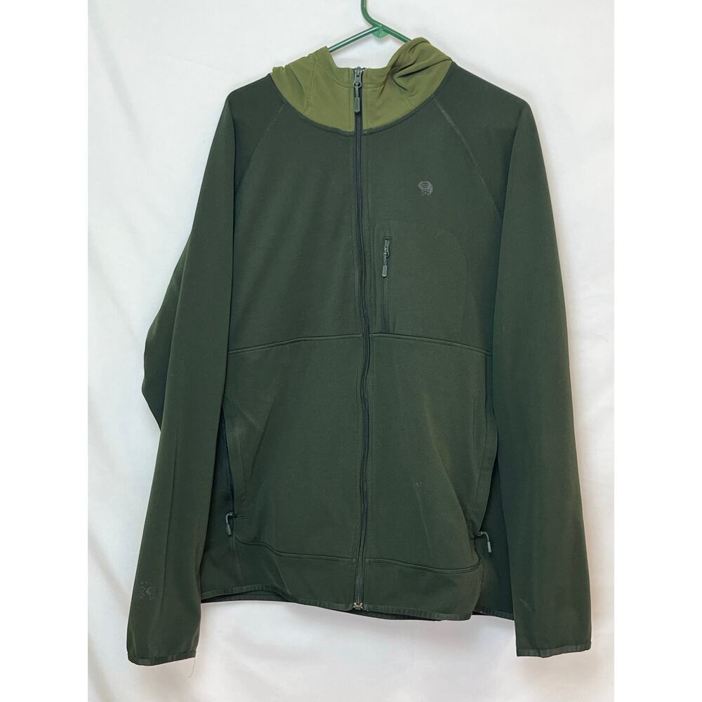 Mountain Hardwear Men 2XL Green Hooded Lightweight Outdoor Hiking Windbreaker